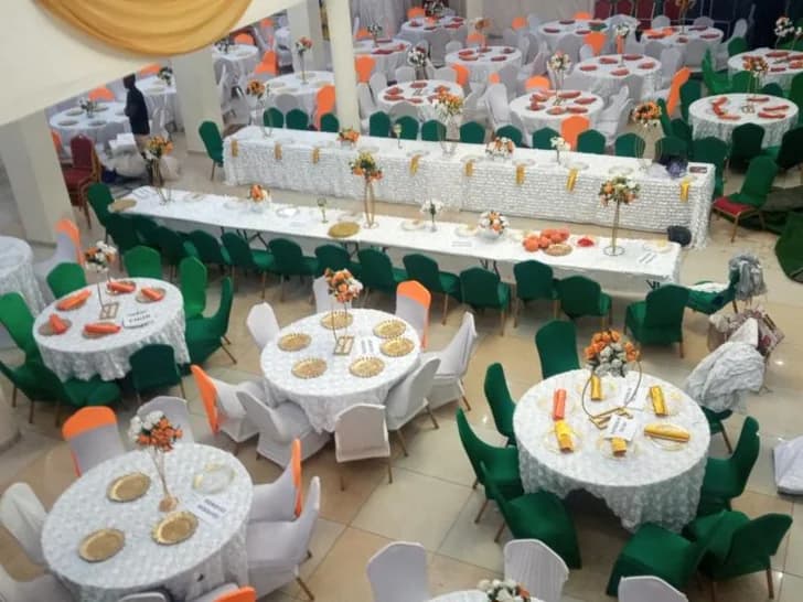 Cropped banquet overview; limited resolution, not a bedroom.