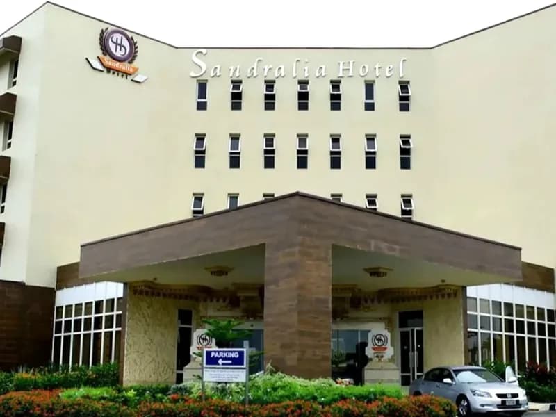 Sandralia Hotel daytime exterior.
